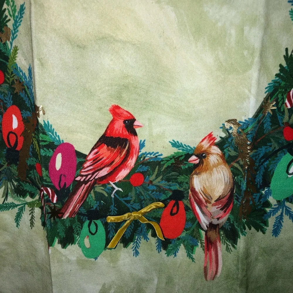 New Anthropologie Christmas Peck The Halls Fabric Dish Towel